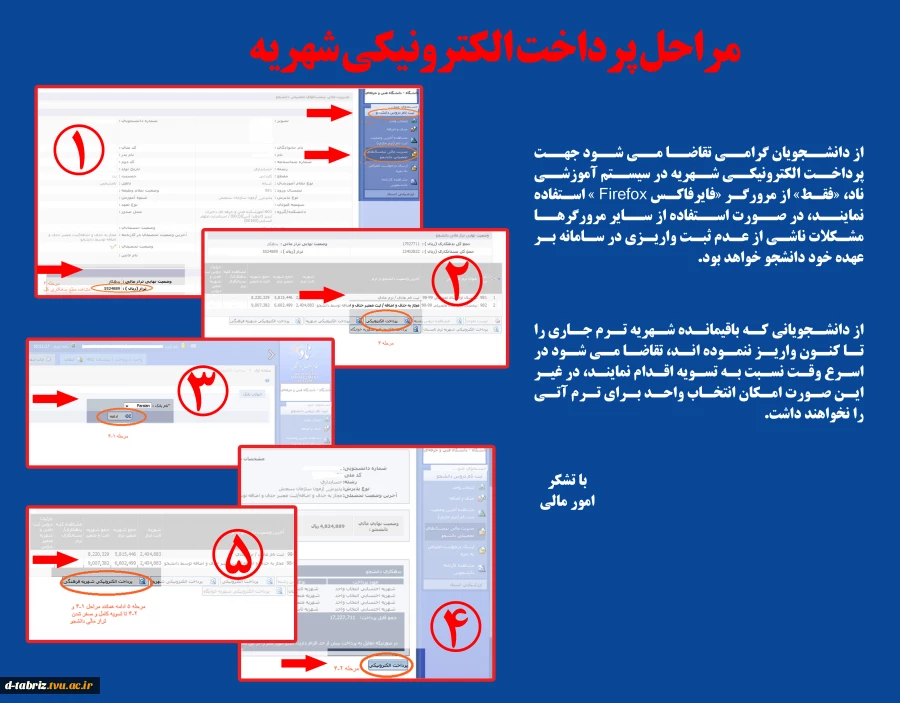 مراحل پرداخت الکترونیکی شهریه 2